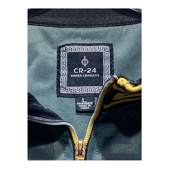 Mens CR-24 Burdo Comatose Greek Ket Print Athletic Zip Front Jackey - Picture 4 of 4